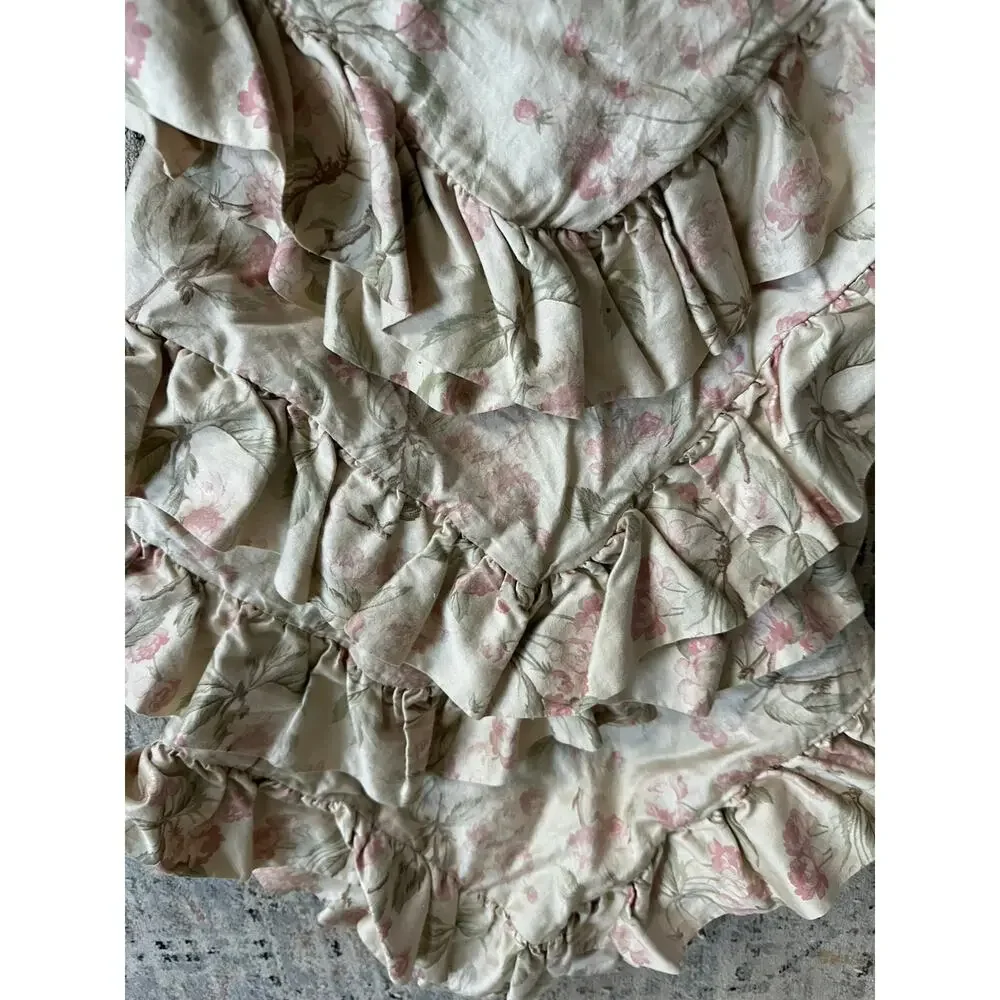 RALPH LAUREN Reine Floral Sateen king duvet cover+3 euro shams set 4 Ruffled